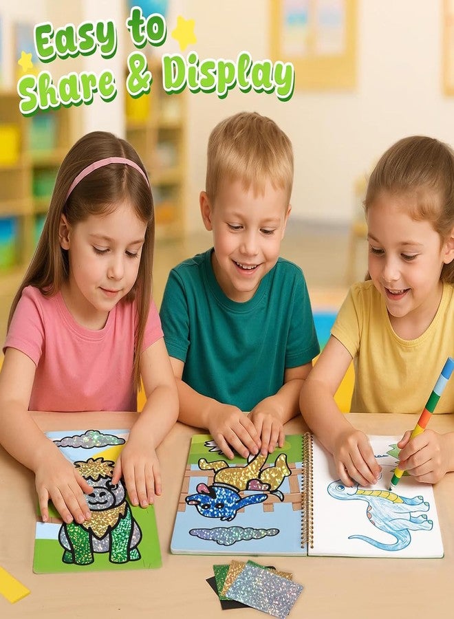 3 otters Foil Art Set, Animal Scratch Art for Kids Coloring Books Party Supplies for Girls Boys Goodie Bag Stuffers Birthday Gift DIY - Image 5
